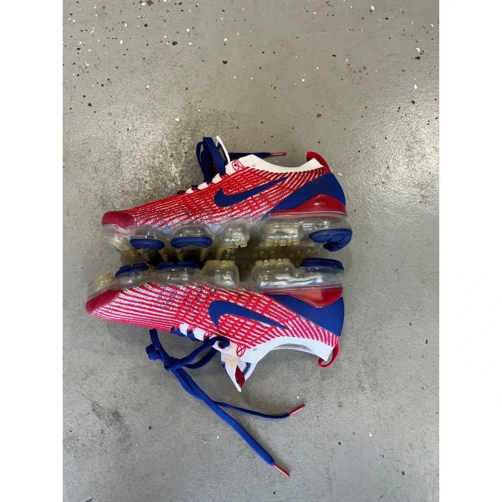 Nike Air Vapormax Flyknit 3 USA Sneakers Mens 9 Red White Blue CW5585-100
